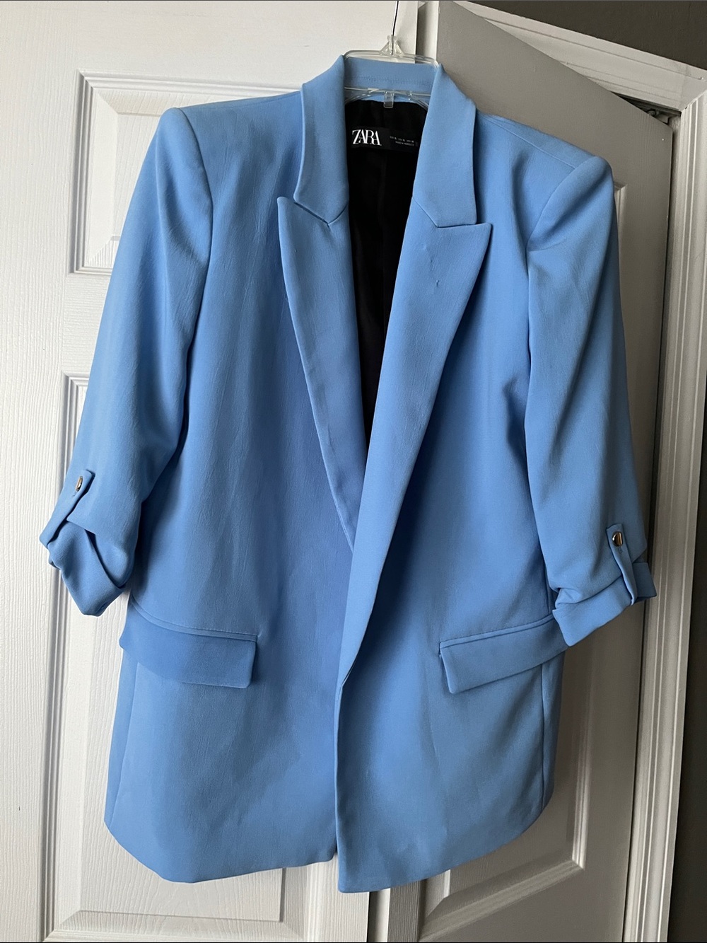 ZARA Sky Blue Women's Tailored Blazer
